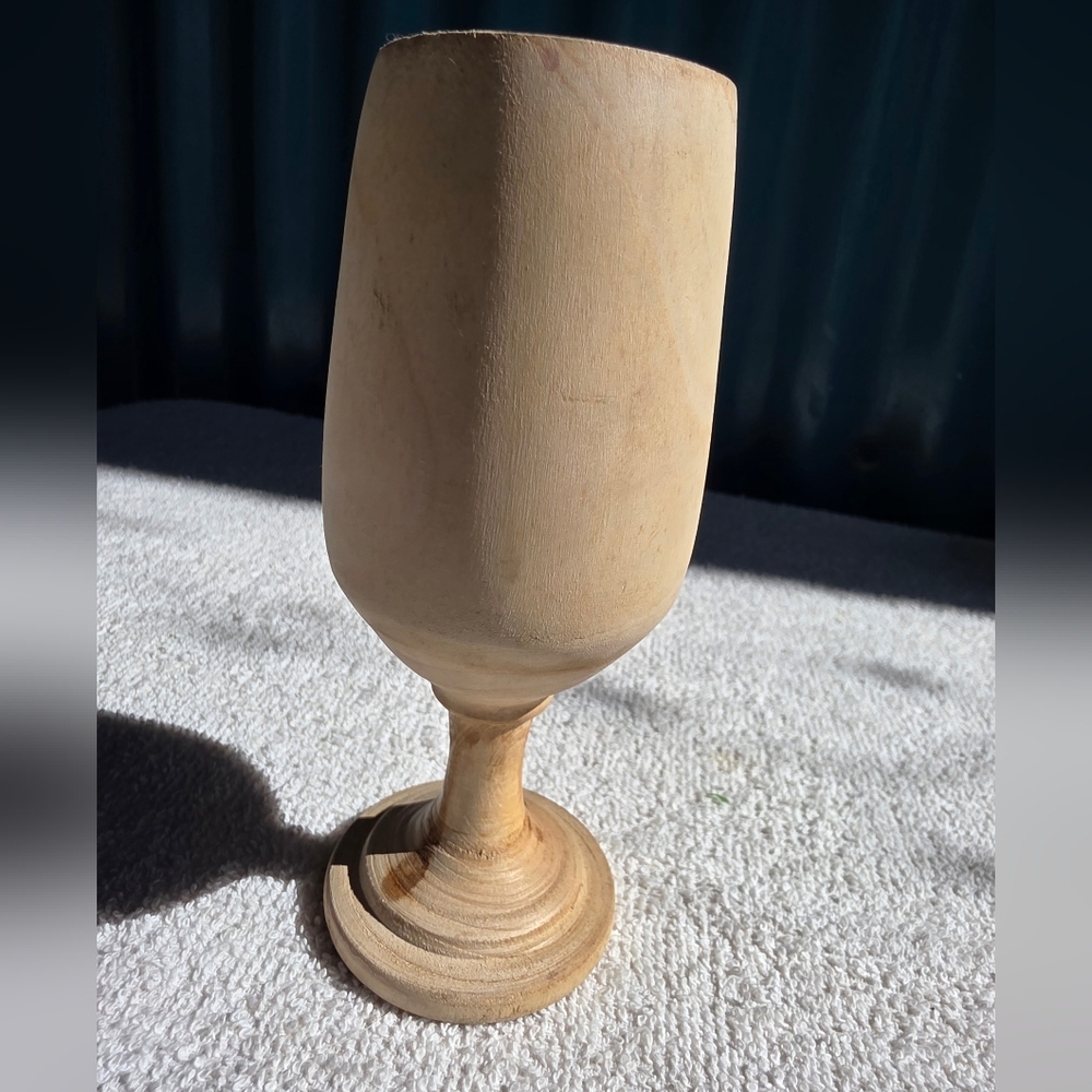 Vintage Handcrafted Wooden Goblet Maple - Picture 8 of 11